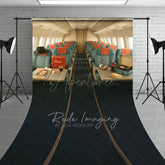 Aperturee - Aperturee Green Vintage Airplane Interior Sweep Photo Backdrop